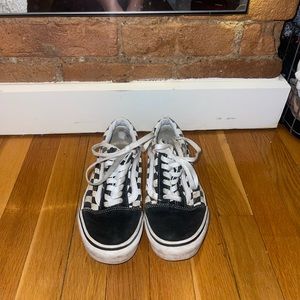 Black & White Checkered Platform Vans